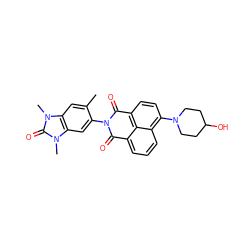 Cc1cc2c(cc1N1C(=O)c3cccc4c(N5CCC(O)CC5)ccc(c34)C1=O)n(C)c(=O)n2C ZINC001772625371