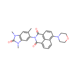 Cc1cc2c(cc1N1C(=O)c3cccc4c(N5CCOCC5)ccc(c34)C1=O)n(C)c(=O)n2C ZINC001772620696