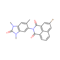 Cc1cc2c(cc1N1C(=O)c3cccc4cc(Br)cc(c34)C1=O)n(C)c(=O)n2C ZINC001772584645