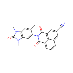 Cc1cc2c(cc1N1C(=O)c3cccc4cc(C#N)cc(c34)C1=O)n(C)c(=O)n2C ZINC001772639553