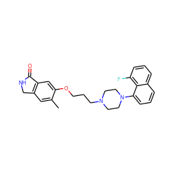 Cc1cc2c(cc1OCCCN1CCN(c3cccc4cccc(F)c34)CC1)C(=O)NC2 ZINC000064540715