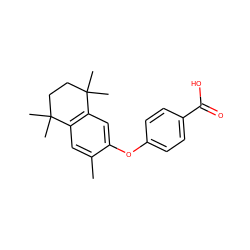 Cc1cc2c(cc1Oc1ccc(C(=O)O)cc1)C(C)(C)CCC2(C)C ZINC000013742685