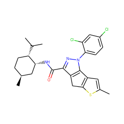 Cc1cc2c(s1)Cc1c(C(=O)N[C@@H]3C[C@@H](C)CC[C@@H]3C(C)C)nn(-c3ccc(Cl)cc3Cl)c1-2 ZINC000299832160