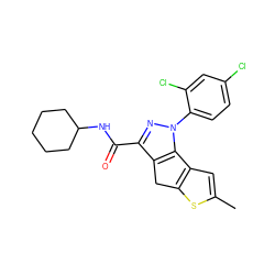 Cc1cc2c(s1)Cc1c(C(=O)NC3CCCCC3)nn(-c3ccc(Cl)cc3Cl)c1-2 ZINC000299829392