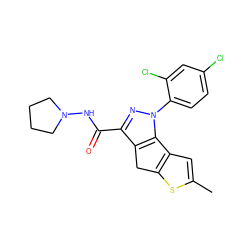 Cc1cc2c(s1)Cc1c(C(=O)NN3CCCC3)nn(-c3ccc(Cl)cc3Cl)c1-2 ZINC000299832170