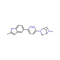 Cc1cc2cc(-c3ccc(N4C[C@@H]5C[C@H]4CN5C)nn3)ccc2[nH]1 ZINC000049046045