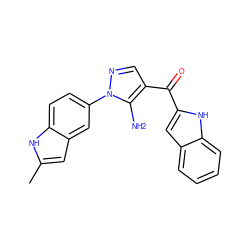 Cc1cc2cc(-n3ncc(C(=O)c4cc5ccccc5[nH]4)c3N)ccc2[nH]1 ZINC001772578224