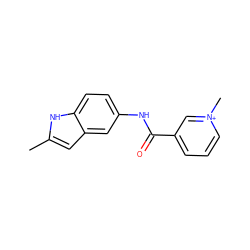 Cc1cc2cc(NC(=O)c3ccc[n+](C)c3)ccc2[nH]1 ZINC000064251843