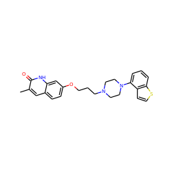 Cc1cc2ccc(OCCCN3CCN(c4cccc5sccc45)CC3)cc2[nH]c1=O ZINC000115092900