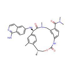 Cc1cc2ccc1[C@@H](C)COC(=O)Nc1ccc(C(=O)N(C)C)c(c1)CN(C)C(=O)[C@@H]2Nc1ccc2c(N)nccc2c1 ZINC000207247332