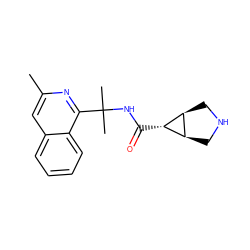 Cc1cc2ccccc2c(C(C)(C)NC(=O)[C@@H]2[C@H]3CNC[C@H]32)n1 ZINC000299858721