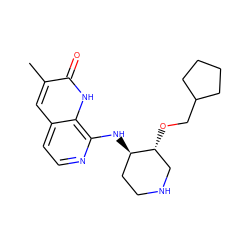 Cc1cc2ccnc(N[C@@H]3CCNC[C@H]3OCC3CCCC3)c2[nH]c1=O ZINC000473108252