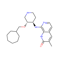 Cc1cc2ccnc(N[C@@H]3CCNC[C@H]3OCC3CCCCCC3)c2[nH]c1=O ZINC000473110534