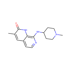 Cc1cc2ccnc(NC3CCN(C)CC3)c2[nH]c1=O ZINC000473135263