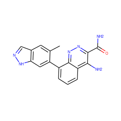 Cc1cc2cn[nH]c2cc1-c1cccc2c(N)c(C(N)=O)nnc12 ZINC000205294816