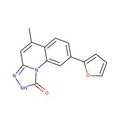 Cc1cc2n[nH]c(=O)n2c2cc(-c3ccco3)ccc12 ZINC000058582645