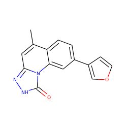 Cc1cc2n[nH]c(=O)n2c2cc(-c3ccoc3)ccc12 ZINC000058590545