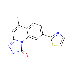 Cc1cc2n[nH]c(=O)n2c2cc(-c3nccs3)ccc12 ZINC000058576603