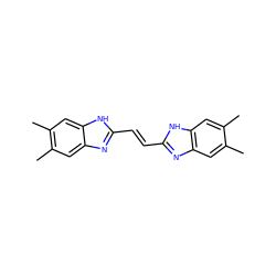 Cc1cc2nc(/C=C/c3nc4cc(C)c(C)cc4[nH]3)[nH]c2cc1C ZINC000013152276