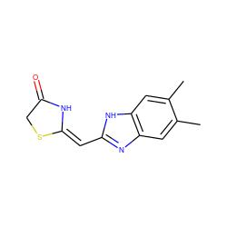 Cc1cc2nc(/C=C3\NC(=O)CS3)[nH]c2cc1C ZINC000103234147