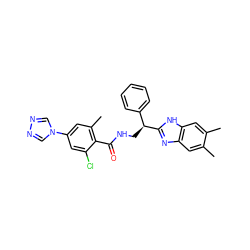 Cc1cc2nc([C@@H](CNC(=O)c3c(C)cc(-n4cnnc4)cc3Cl)c3ccccc3)[nH]c2cc1C ZINC000473154605