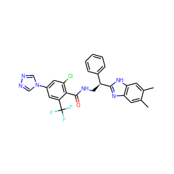 Cc1cc2nc([C@@H](CNC(=O)c3c(Cl)cc(-n4cnnc4)cc3C(F)(F)F)c3ccccc3)[nH]c2cc1C ZINC000473153701