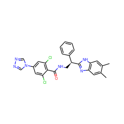 Cc1cc2nc([C@@H](CNC(=O)c3c(Cl)cc(-n4cnnc4)cc3Cl)c3ccccc3)[nH]c2cc1C ZINC000230520774