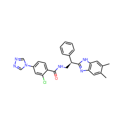 Cc1cc2nc([C@@H](CNC(=O)c3ccc(-n4cnnc4)cc3Cl)c3ccccc3)[nH]c2cc1C ZINC000299857207