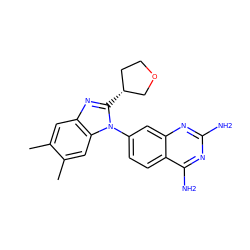 Cc1cc2nc([C@@H]3CCOC3)n(-c3ccc4c(N)nc(N)nc4c3)c2cc1C ZINC000103247286