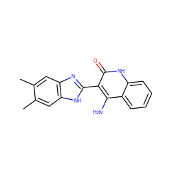 Cc1cc2nc(-c3c(N)c4ccccc4[nH]c3=O)[nH]c2cc1C ZINC000034126835