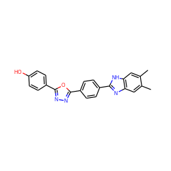 Cc1cc2nc(-c3ccc(-c4nnc(-c5ccc(O)cc5)o4)cc3)[nH]c2cc1C ZINC000473133759