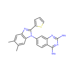 Cc1cc2nc(-c3cccs3)n(-c3ccc4c(N)nc(N)nc4c3)c2cc1C ZINC000068246439