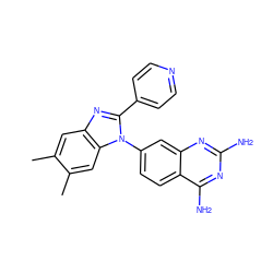 Cc1cc2nc(-c3ccncc3)n(-c3ccc4c(N)nc(N)nc4c3)c2cc1C ZINC000103247278