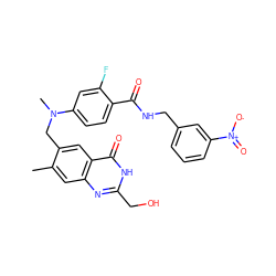 Cc1cc2nc(CO)[nH]c(=O)c2cc1CN(C)c1ccc(C(=O)NCc2cccc([N+](=O)[O-])c2)c(F)c1 ZINC000013746447