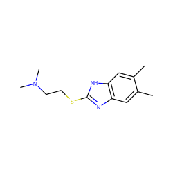 Cc1cc2nc(SCCN(C)C)[nH]c2cc1C ZINC000000191589