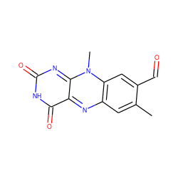 Cc1cc2nc3c(=O)[nH]c(=O)nc-3n(C)c2cc1C=O ZINC000013813283