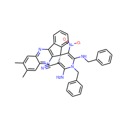 Cc1cc2nc3c(nc2cc1C)[C@@]1(C(C#N)=C(N)N(Cc2ccccc2)C(NCc2ccccc2)=C1[N+](=O)[O-])c1ccccc1-3 ZINC001772652228