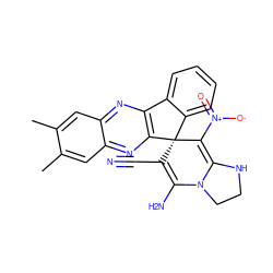 Cc1cc2nc3c(nc2cc1C)[C@@]1(C(C#N)=C(N)N2CCNC2=C1[N+](=O)[O-])c1ccccc1-3 ZINC001772637204