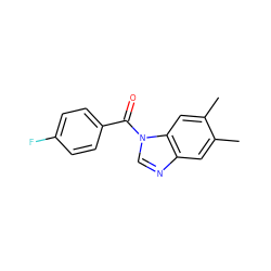 Cc1cc2ncn(C(=O)c3ccc(F)cc3)c2cc1C ZINC000000117367