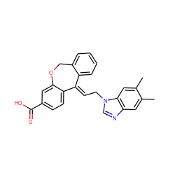 Cc1cc2ncn(C/C=C3\c4ccccc4COc4cc(C(=O)O)ccc43)c2cc1C ZINC000013727154