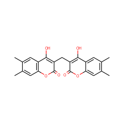 Cc1cc2oc(=O)c(Cc3c(O)c4cc(C)c(C)cc4oc3=O)c(O)c2cc1C ZINC000045261493