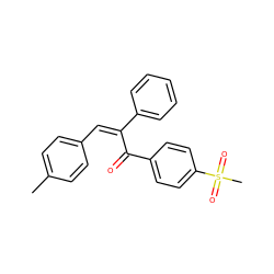 Cc1ccc(/C=C(\C(=O)c2ccc(S(C)(=O)=O)cc2)c2ccccc2)cc1 ZINC000064479820