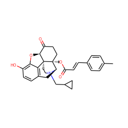 Cc1ccc(/C=C/C(=O)O[C@@]23CCC(=O)[C@@H]4Oc5c(O)ccc6c5[C@@]42CCN(CC2CC2)[C@@H]3C6)cc1 ZINC000040409112