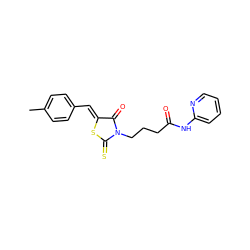 Cc1ccc(/C=C2\SC(=S)N(CCCC(=O)Nc3ccccn3)C2=O)cc1 ZINC000008578334