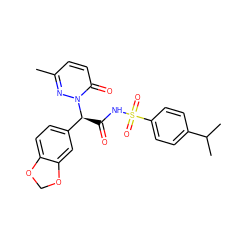 Cc1ccc(=O)n([C@@H](C(=O)NS(=O)(=O)c2ccc(C(C)C)cc2)c2ccc3c(c2)OCO3)n1 ZINC000026666543