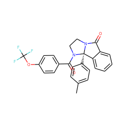 Cc1ccc([C@@]23c4ccccc4C(=O)N2CCN3C(=O)c2ccc(OC(F)(F)F)cc2)cc1 ZINC000103226512