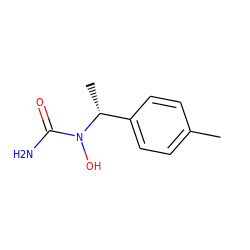 Cc1ccc([C@@H](C)N(O)C(N)=O)cc1 ZINC000013762749