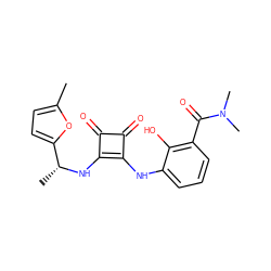 Cc1ccc([C@@H](C)Nc2c(Nc3cccc(C(=O)N(C)C)c3O)c(=O)c2=O)o1 ZINC000101064504