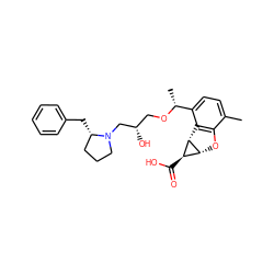 Cc1ccc([C@@H](C)OC[C@H](O)CN2CCC[C@@H]2Cc2ccccc2)c2c1O[C@@H]1[C@@H](C(=O)O)[C@H]21 ZINC000653826088