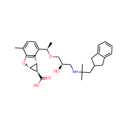 Cc1ccc([C@@H](C)OC[C@H](O)CNC(C)(C)CC2Cc3ccccc3C2)c2c1O[C@@H]1[C@H]2[C@H]1C(=O)O ZINC000653830253